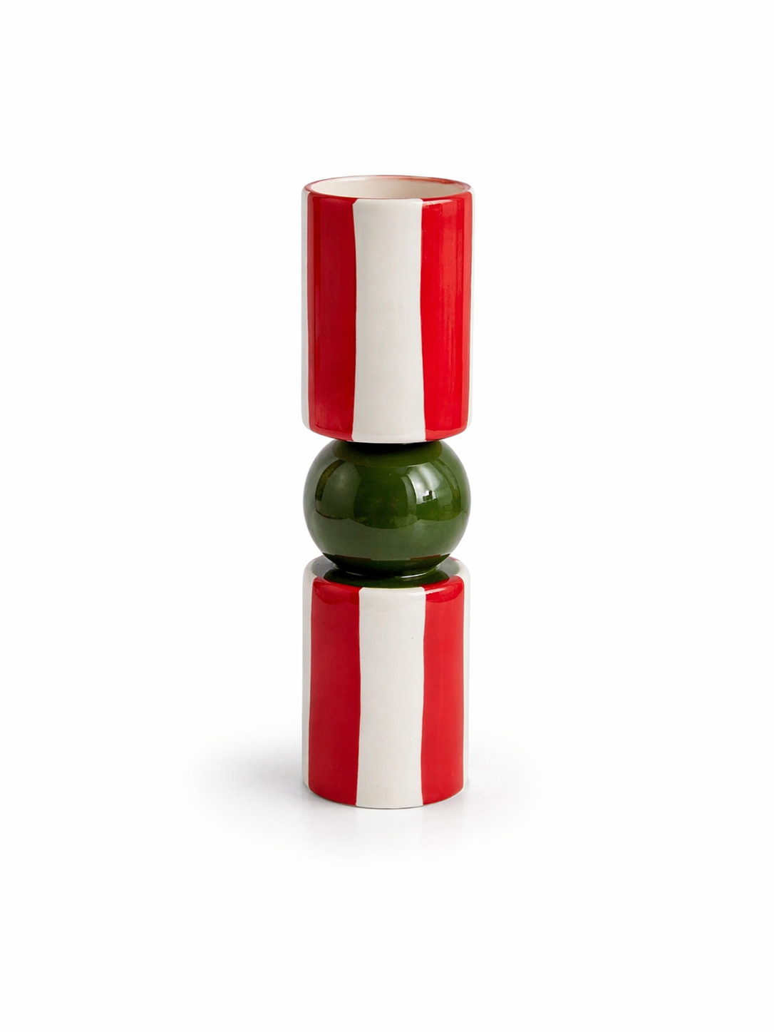 Candleholder RED STRIPES