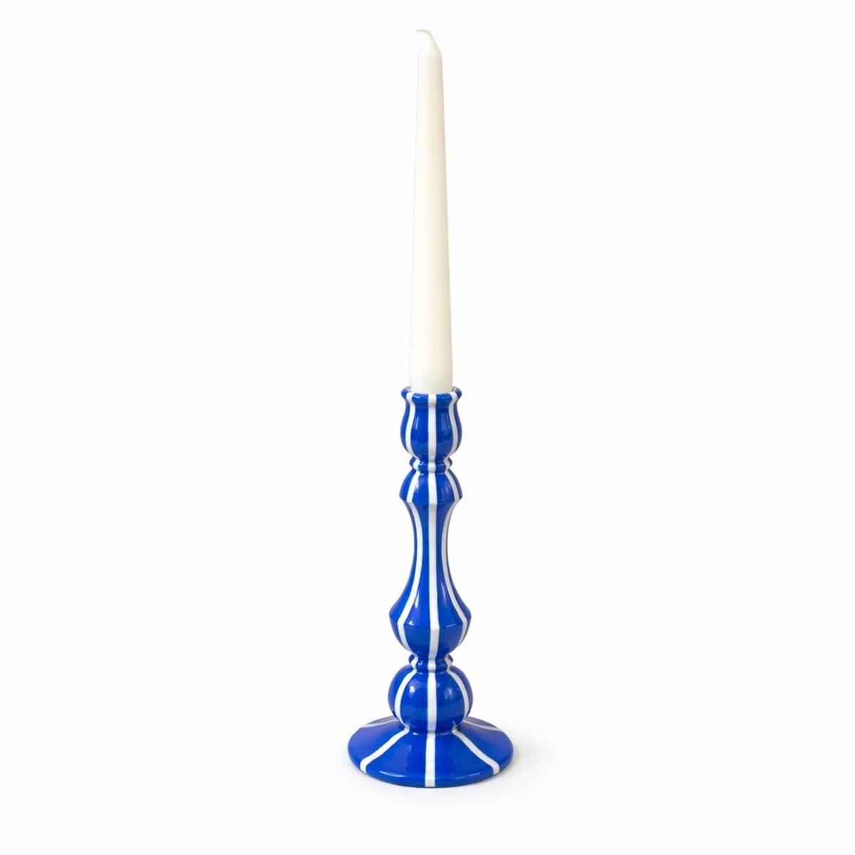 Candle holder BLUE STRIPES