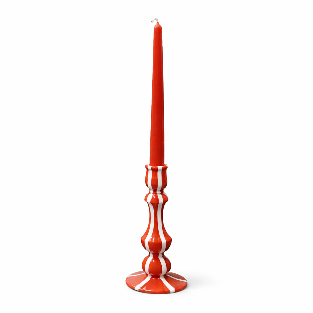 Candle holder RED STRIPES